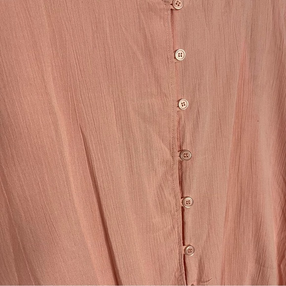 M. Fasis Peach Button-Down Women's Top (Box B) - Picture 3 of 5